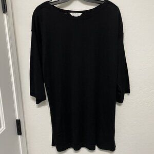 LK Bennett Black Knit Tunic Sweater - 3/4 length sleeves -Size Medium - Rtl $178